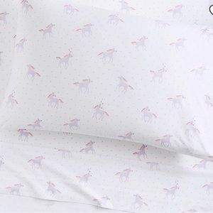 Lavender Unicorn Rainbow Organic Sheet Set by Pottery Barn Kids Twin